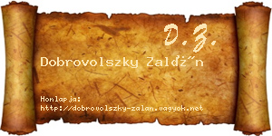 Dobrovolszky Zalán névjegykártya