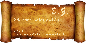 Dobrovolszky Zalán névjegykártya